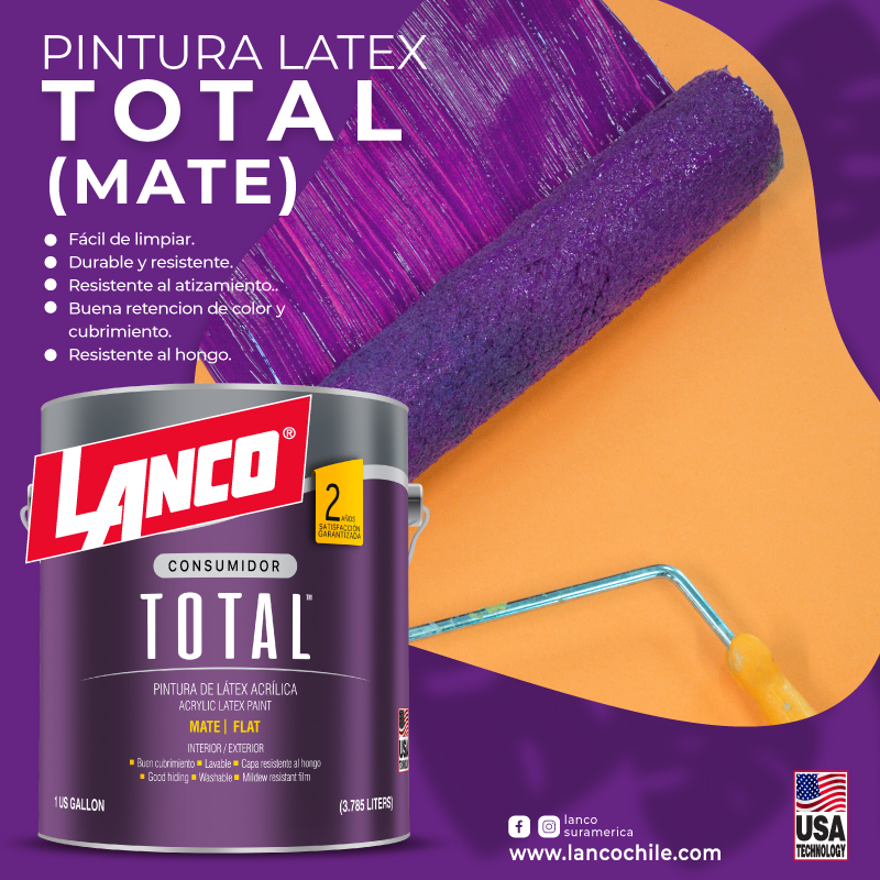 LATEX TOTAL BLANCO 1/4GLN LANCO