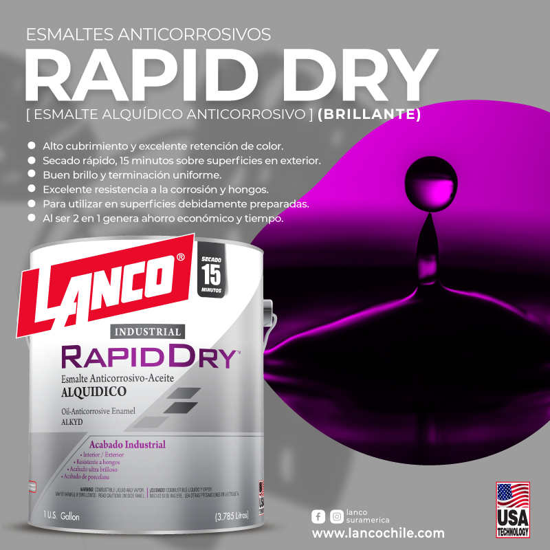 ESMALTE RAPID DRY VERDE 1/4 GL